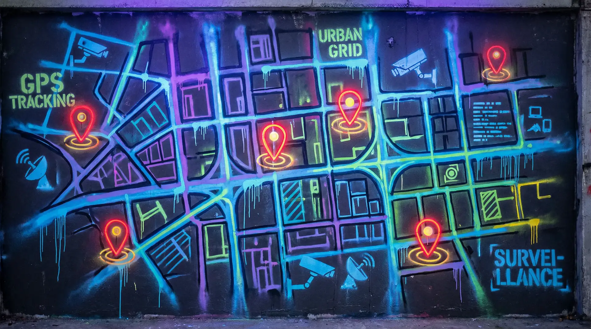 看片儿网址 狗仔追踪地图 - 城市涂鸦风格